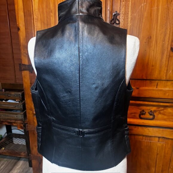 Ying Ying of Nevada Black Leather Studded Vest | Size S - Picture 4 of 7